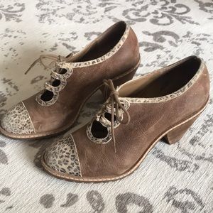 Anthropologie Leather and Leopard Heels